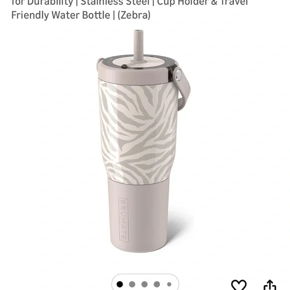 BrüMate Resa Zebra Patterned Insulated Tumbler with Handle - Picture 5 of 6